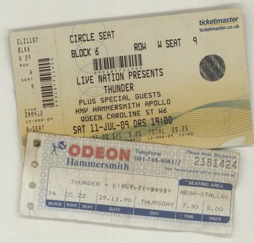 Thunder Backstreet Symphony + Ticket Stub UK tour programme Thunder Backstreet Symphony + Ticket Stub UK tour programme